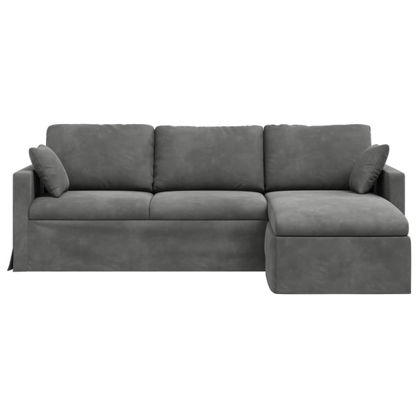 vidaXL Canapé gris foncé 228 x 134 x 80 cm Velours
