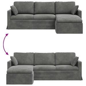 vidaXL Canapé gris foncé 228 x 134 x 80 cm Velours