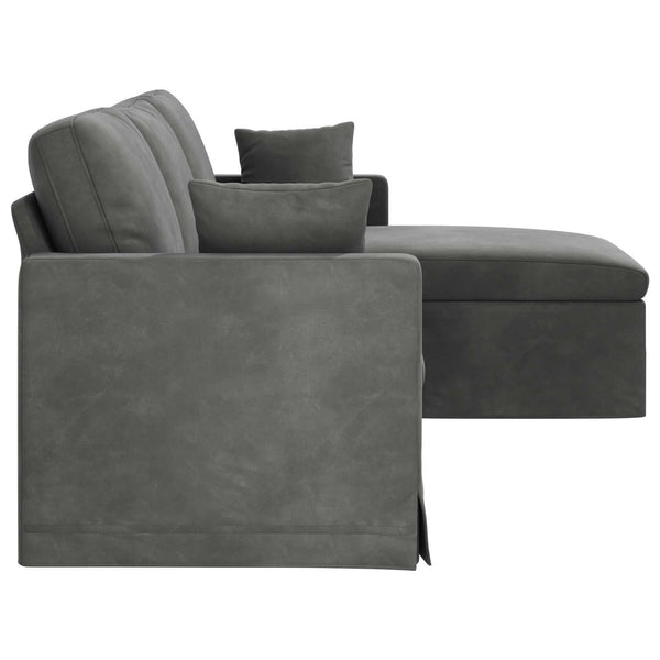 vidaXL Canapé gris foncé 228 x 134 x 80 cm Velours