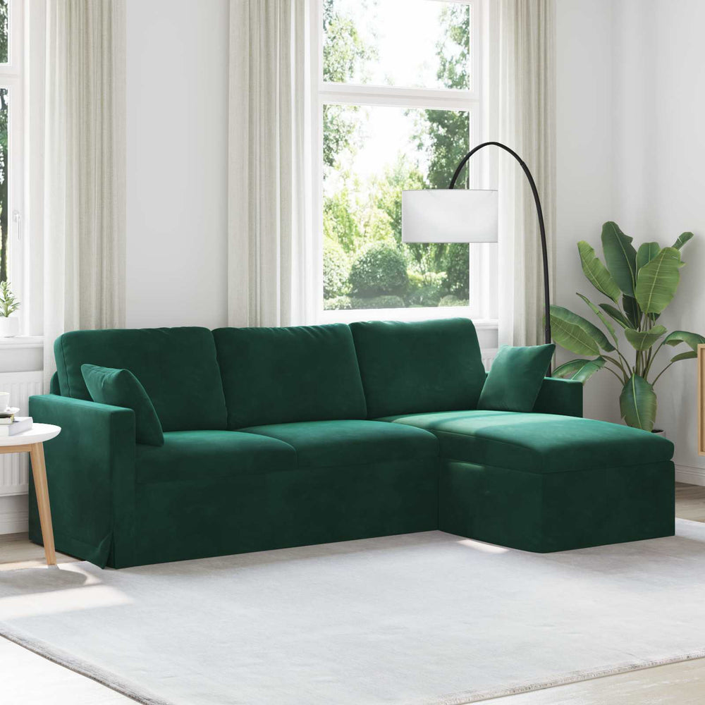 vidaXL Canapé vert foncé 228 x 134 x 80 cm Velours