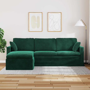 Dunkelgrünes Samt Sofa 228 cm