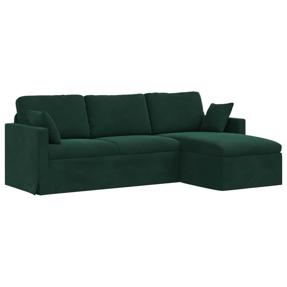 vidaXL Canapé vert foncé 228 x 134 x 80 cm Velours