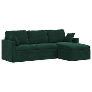 Dunkelgrünes Samt Sofa 228 cm
