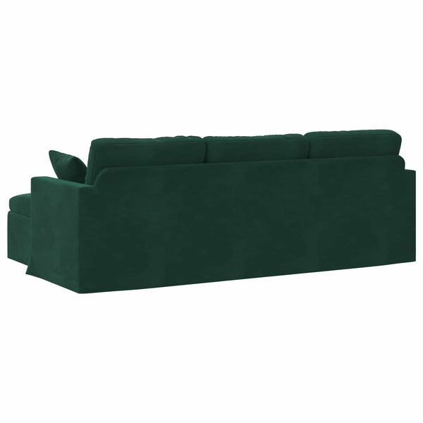 Dunkelgrünes Samt Sofa 228 cm