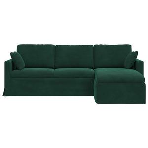 Dunkelgrünes Samt Sofa 228 cm