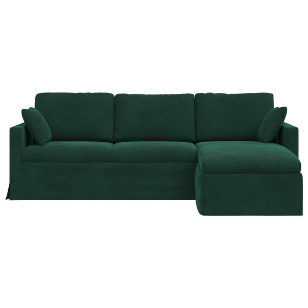 Dunkelgrünes Samt Sofa 228 cm