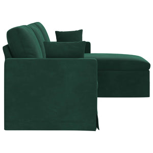 Dunkelgrünes Samt Sofa 228 cm