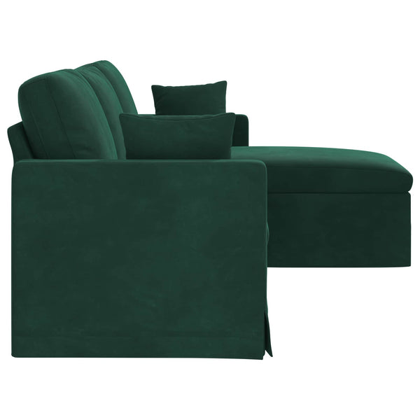 Dunkelgrünes Samt Sofa 228 cm