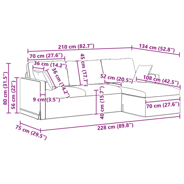 Dunkelgrünes Samt Sofa 228 cm