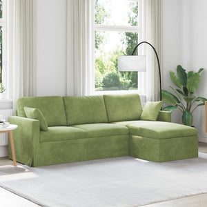 Hellgrünes Samt Sofa 228 cm