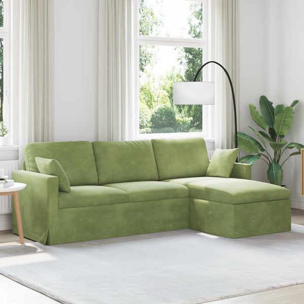 Hellgrünes Samt Sofa 228 cm