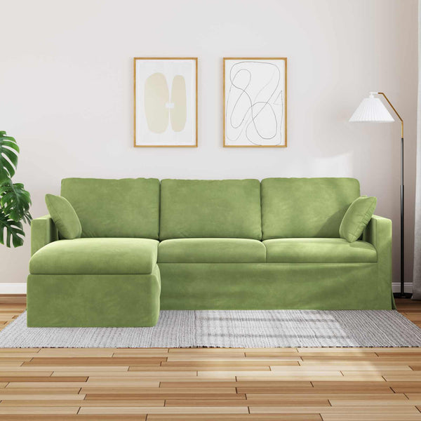 Hellgrünes Samt Sofa 228 cm