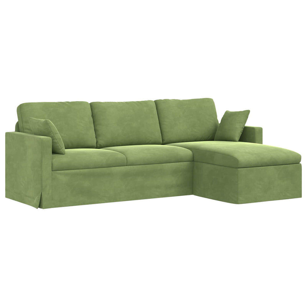 vidaXL Canapé vert clair 228 x 134 x 80 cm velours
