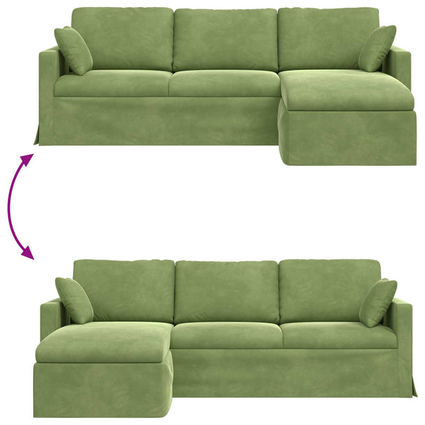 Hellgrünes Samt Sofa 228 cm