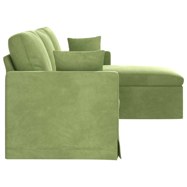 Hellgrünes Samt Sofa 228 cm