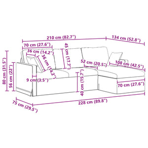 Hellgrünes Samt Sofa 228 cm