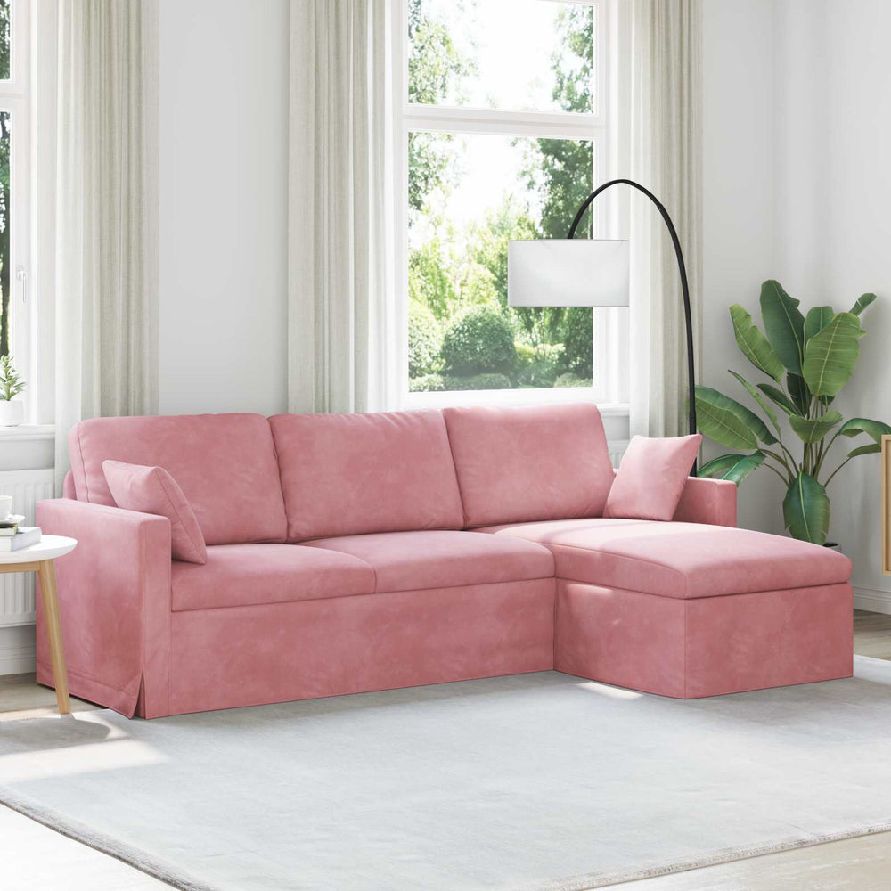 vidaXL Canapé rose 228 x 134 x 80 cm Velours