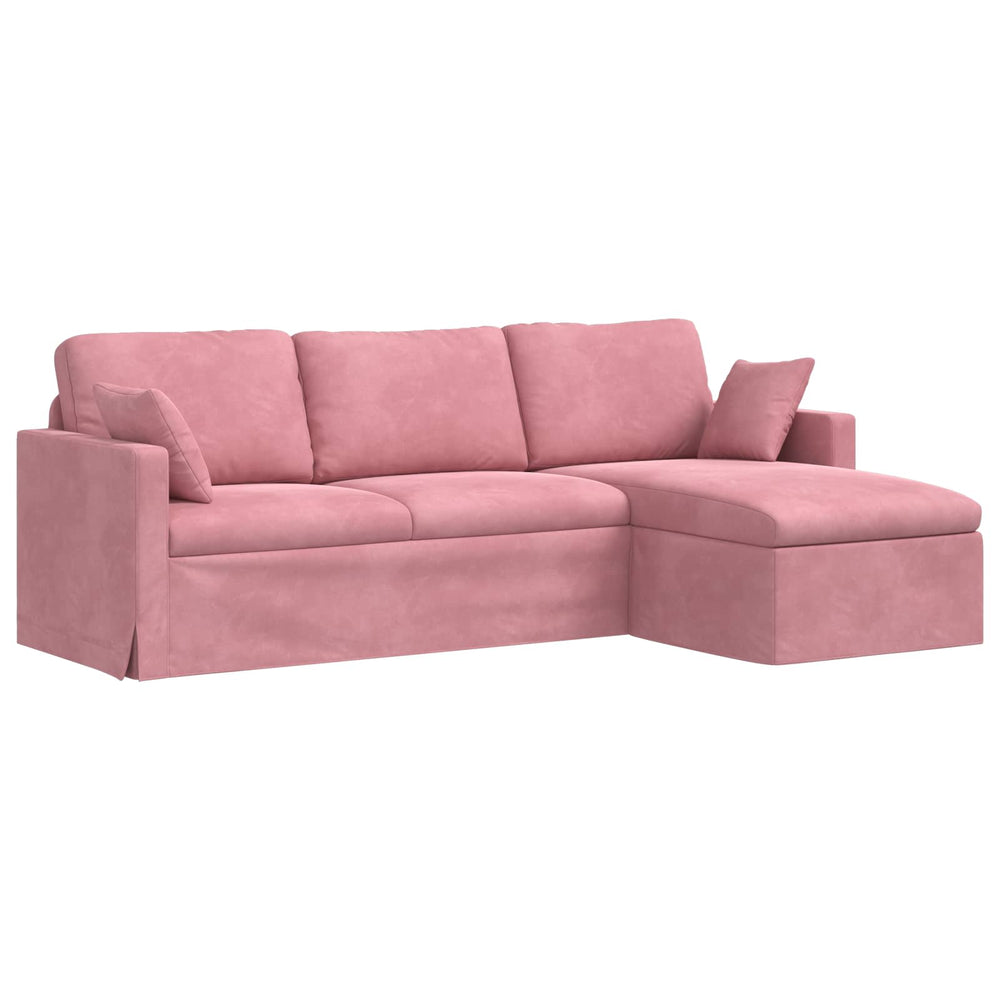 vidaXL Canapé rose 228 x 134 x 80 cm Velours