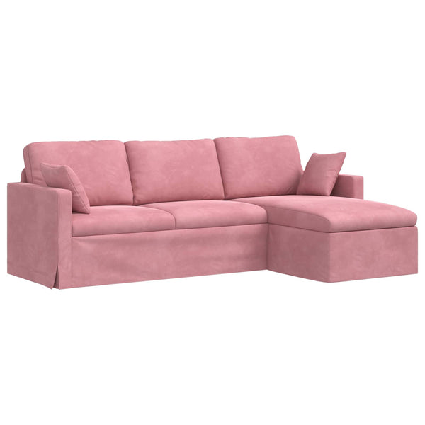 Rosa Samt Sofa 228 cm
