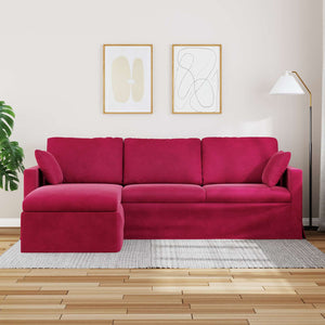 Weinrotes Samt Sofa 228 cm