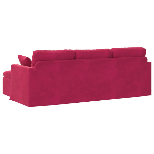Weinrotes Samt Sofa 228 cm