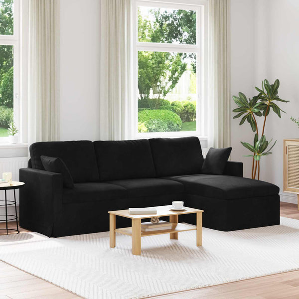 vidaXL Canapé noir 228 x 134 x 80 cm Velours