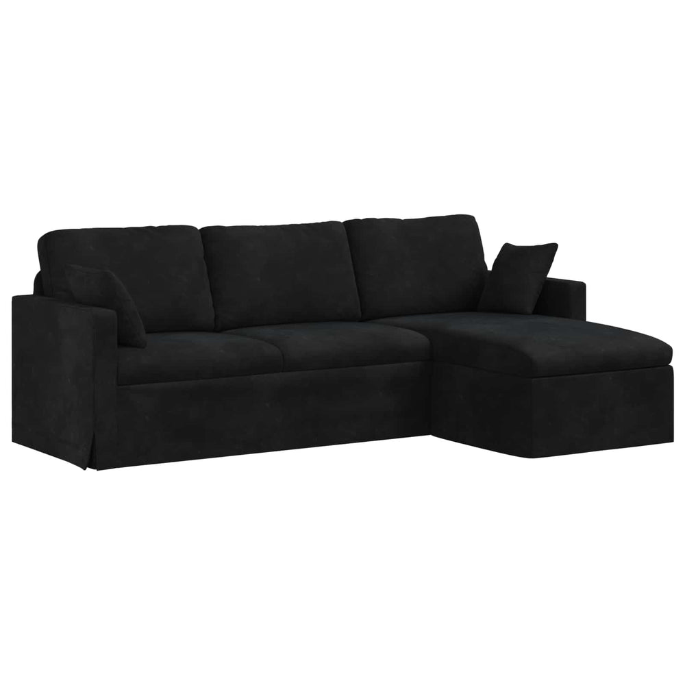 vidaXL Canapé noir 228 x 134 x 80 cm Velours
