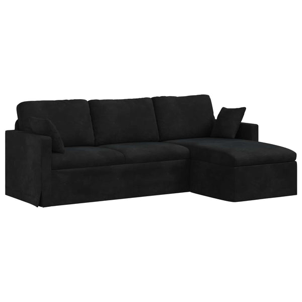 vidaXL Canapé noir 228 x 134 x 80 cm Velours