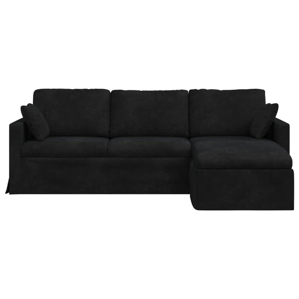 vidaXL Canapé noir 228 x 134 x 80 cm Velours