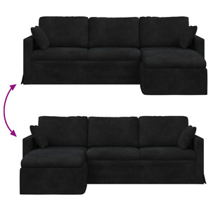 vidaXL Canapé noir 228 x 134 x 80 cm Velours