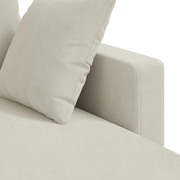 Creme Samt Sofa 228 cm