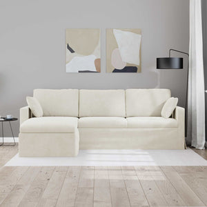 Creme Samt Sofa 228 cm