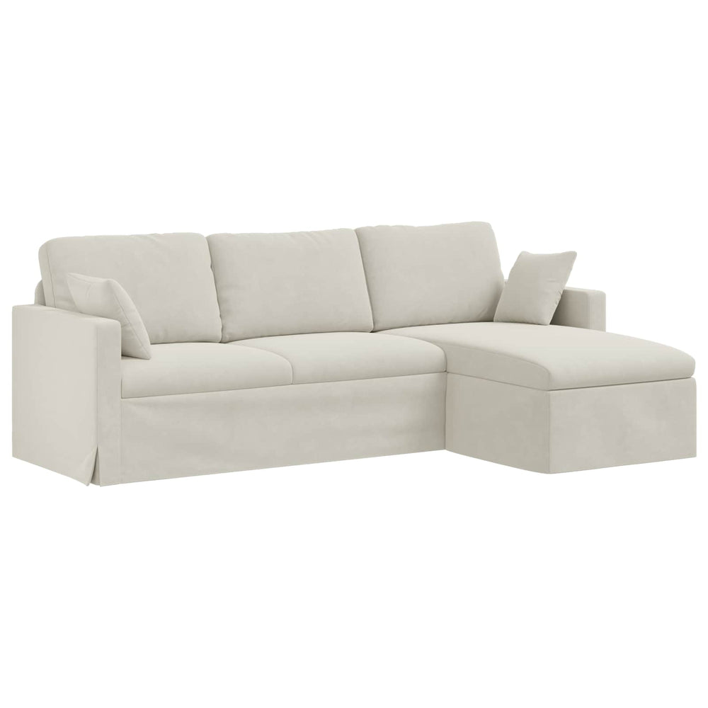 vidaXL Canapé crème 228 x 134 x 80 cm Velours