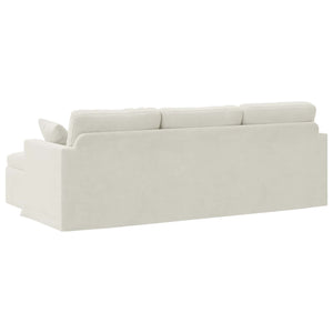 Creme Samt Sofa 228 cm