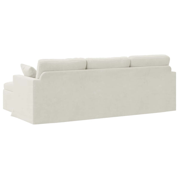 Creme Samt Sofa 228 cm