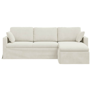 Creme Samt Sofa 228 cm