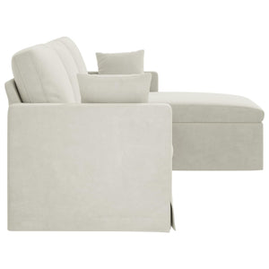 Creme Samt Sofa 228 cm