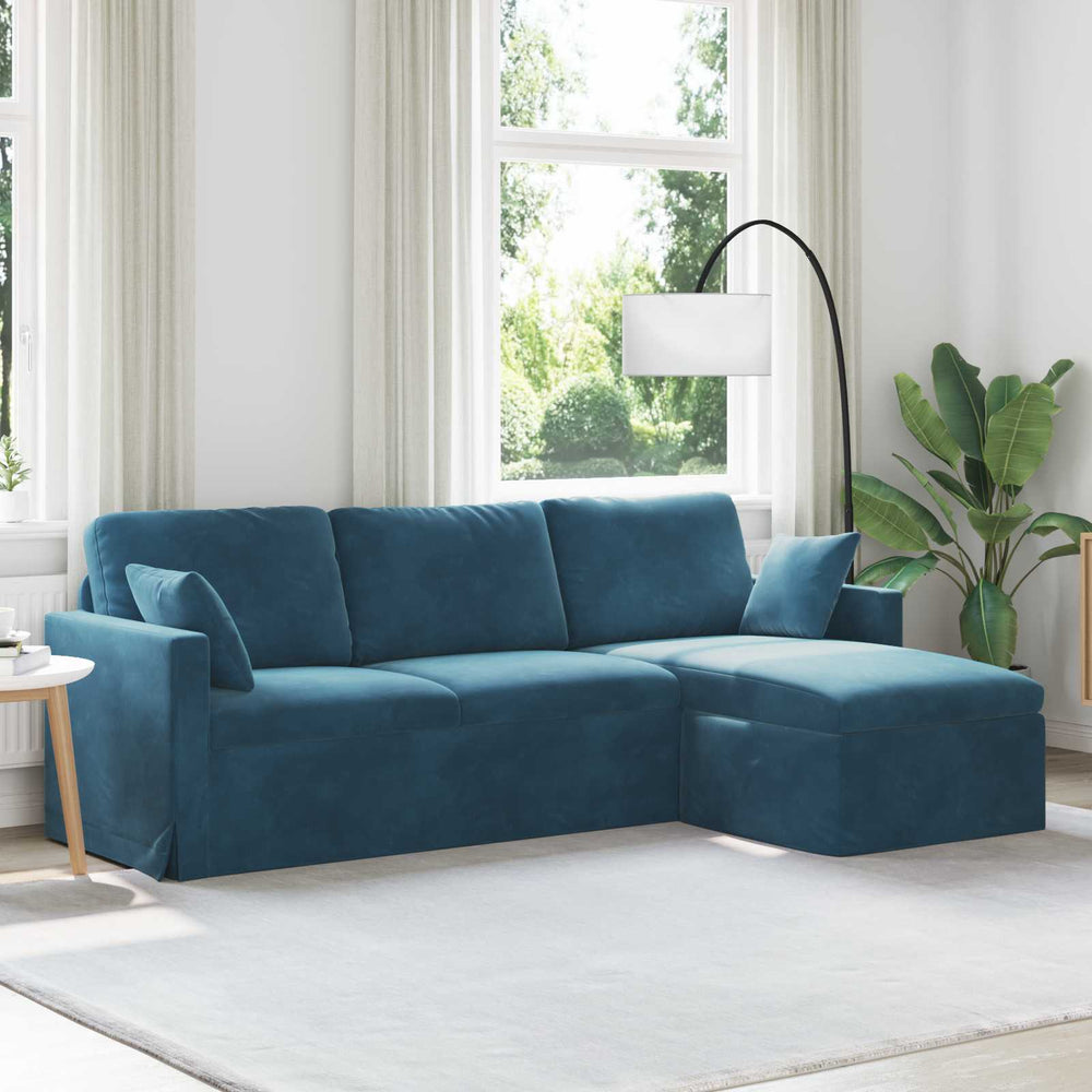 vidaXL Canapé bleu 228 x 134 x 80 cm Velours
