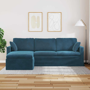 Blaues Samt Sofa 228 cm