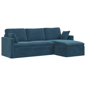 Blaues Samt Sofa 228 cm
