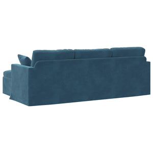 Blaues Samt Sofa 228 cm