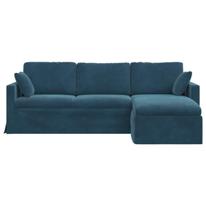 Blaues Samt Sofa 228 cm