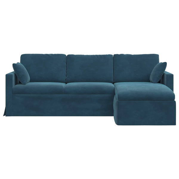 Blaues Samt Sofa 228 cm
