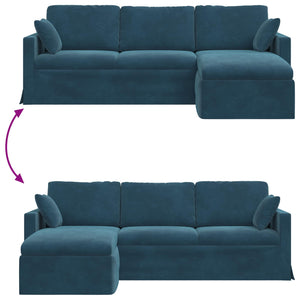 Blaues Samt Sofa 228 cm