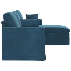 Blaues Samt Sofa 228 cm