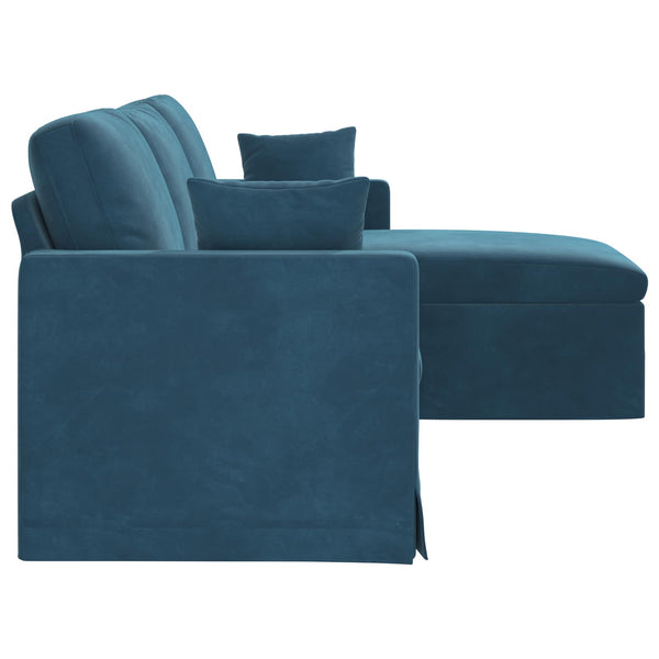 Blaues Samt Sofa 228 cm