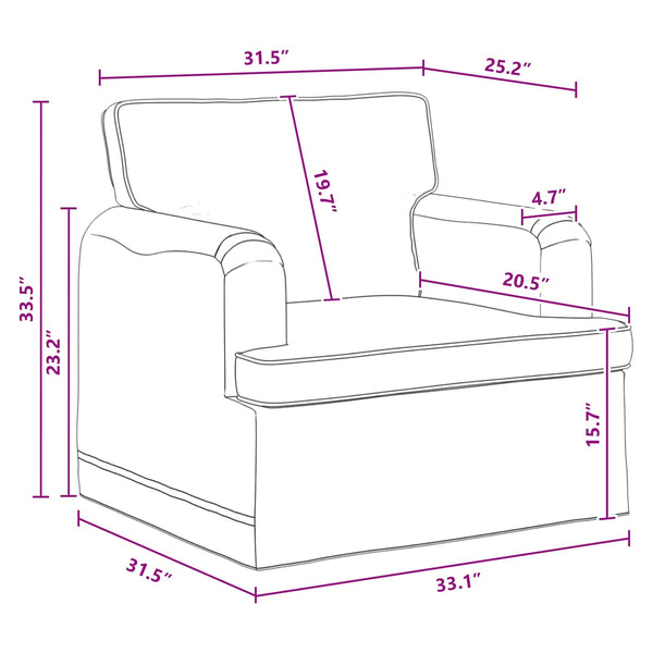 Dunkelgraues Stoffsofa 84x80x85 cm