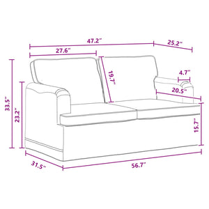 Dunkelgraues Stoffsofa 144 cm