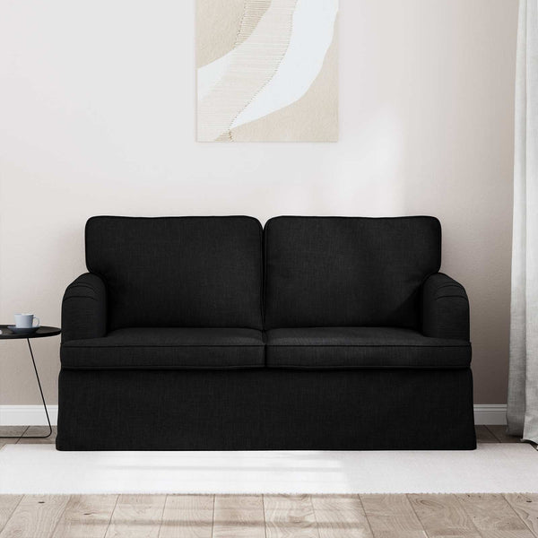 Schwarzes Stoffsofa 144 cm