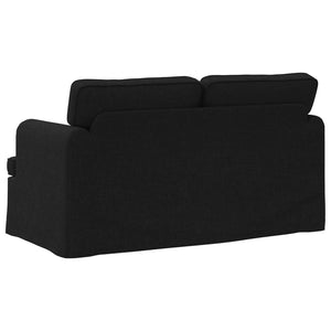 Schwarzes Stoffsofa 144 cm